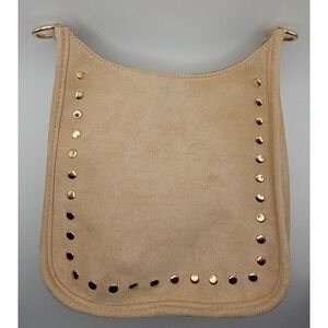 Women's Crossbody‎ Bag Ah-Dorned classic studded messenger bag in camel NO STRAP